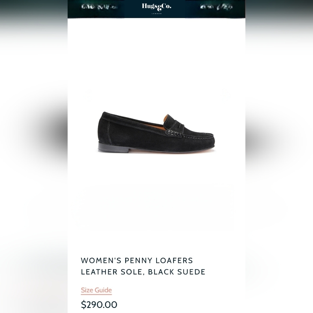 Hugs & Co Classic Black Women's Loafers Sz 38 (US 7) Suede Leather Sole